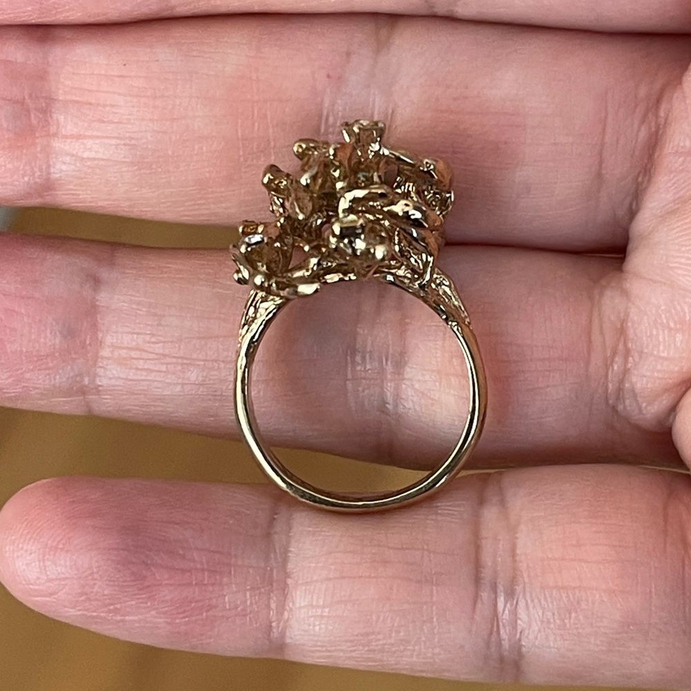 18KT HGE jade rhinestone ring - Picture 6 of 10